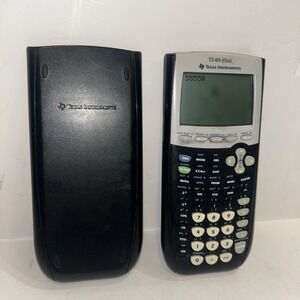 Texas Instruments T1-84 Plus Graphing Calculator Black Silver Works W/Cover